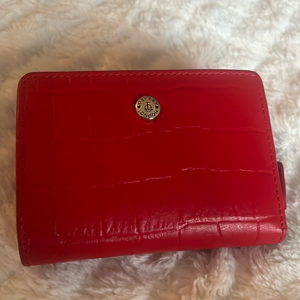 Osprey London Molly Matinee Croc Red Leather Wallet